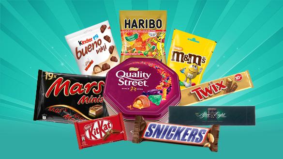 Image of Confectionery. Famobra confectionery category button. Click this to go to the confectionery category